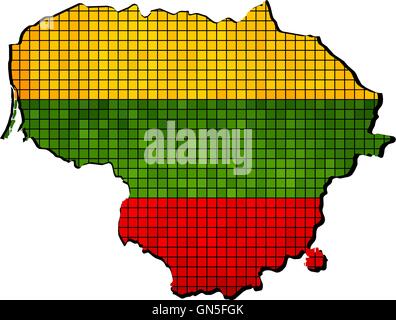 Litauen Karte mit Flagge im Inneren Stock Vektor