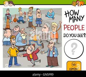 zählen Menschen Vorschul Spiel Stock Vektor