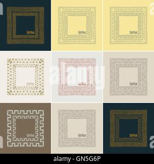 Hand gezeichnet Doodle Grenze Frames Stock Vektor