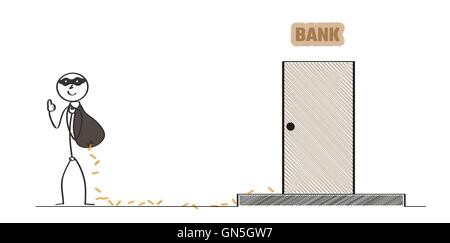 Räuber und bank Stock Vektor