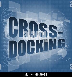 Cross Docking-Wort auf digital Touch Screen-Vektor-illustration Stock Vektor