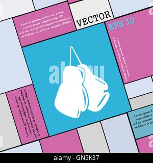 Boxhandschuhe-Symbol Zeichen. Flache Jugendstil für Ihr Design. Vektor Stock Vektor