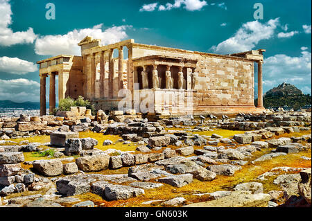 Erechtheion in Akropolis von Athen, Griechenland Stockfoto