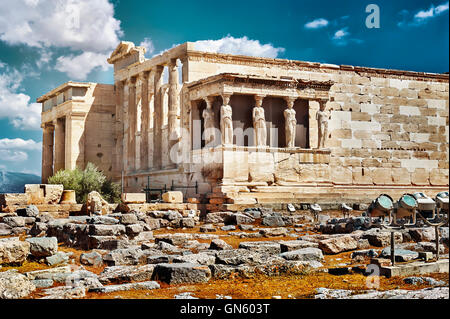 Erechtheion in Akropolis von Athen, Griechenland Stockfoto