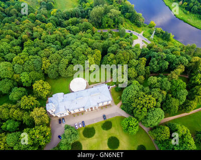 Flach legen, Top Blick auf Verkiai Palast in Vilnius, Litauen Stockfoto