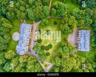 Flach legen, Top Blick auf Verkiai Palast in Vilnius, Litauen Stockfoto