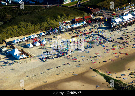 Luftaufnahme der deutschen Insel Sylt während der Windsurf World Cup Stockfoto