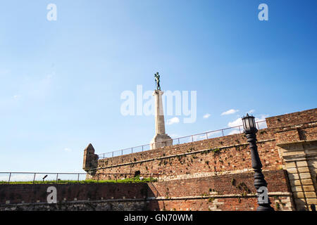 Blick auf Victor Denkmal an der Festung Kalemegdan in Belgrad, Serbien Stockfoto