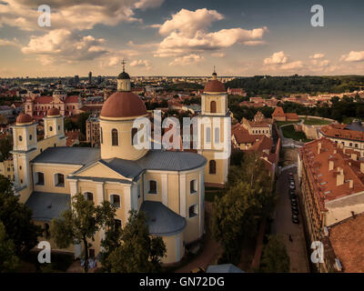 LUFT. Vilnius, Litauen: orthodoxe Kirche und das Kloster des Heiligen Geistes, Stockfoto