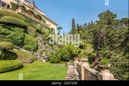 Garten der Villa Balbianello in Lenno am Comer See (Lago di Como), Lombardei, Italien Stockfoto