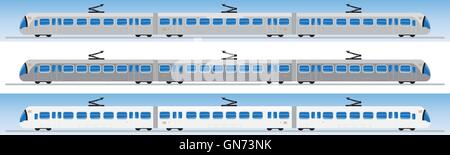 Seitenansicht der Straßenbahn Auto oder Straßenbahn flaches Design Vektor-Illustration Stock Vektor