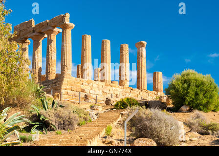 Der Tempel der Juno, im Tal der Tempel von Agrigent Stockfoto