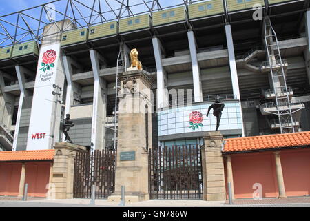 Rose und Mohn Tore, West stehen, Twickenham Stadion, größere London, England, Großbritannien, Vereinigtes Königreich UK, Europa Stockfoto