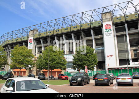 West Stand, Twickenham Stadion, Greater London, England, Großbritannien, Vereinigtes Königreich UK, Europa Stockfoto