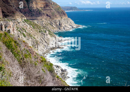 Hout Bay aus Chapmans Peak Sicht am Western Cape, Südafrika Stockfoto