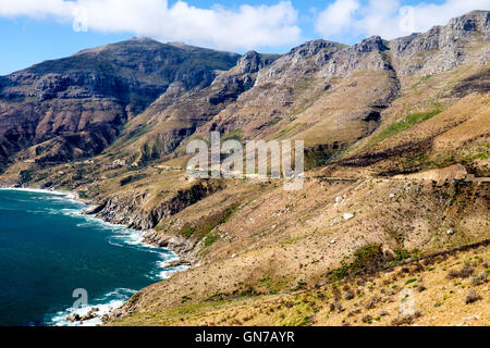 Hout Bay aus Chapmans Peak Sicht am Western Cape, Südafrika Stockfoto