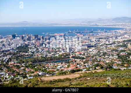 Kapstadt vom Tafelberg, Südafrika Stockfoto