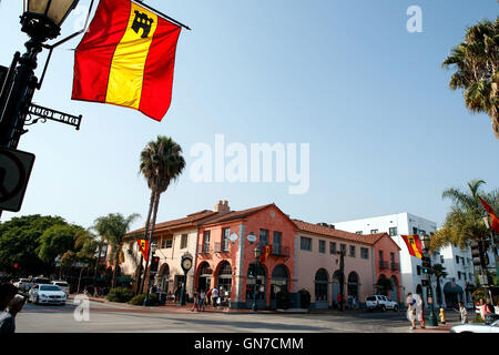 State Street während spanische Tage, Altstadt, Santa Barbara, California, Vereinigte Staaten von Amerika Stockfoto