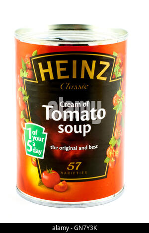 Klassische Creme Heinz Tomatensuppe Stockfoto