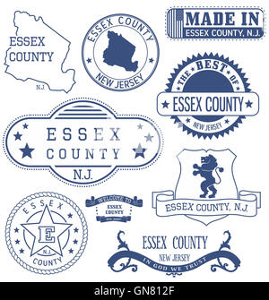 Essex County, New Jersey. Satz von generischen Marken und Zeichen. Stockfoto
