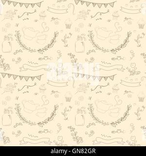 Romantische Vintage set in Vektor. Stilvolle romantische Elemente für Muster Stock Vektor