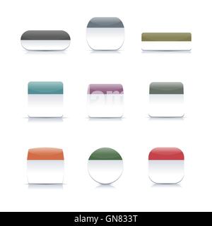 Zwei-farbige Tasten, Vektor-Illustration. Stock Vektor