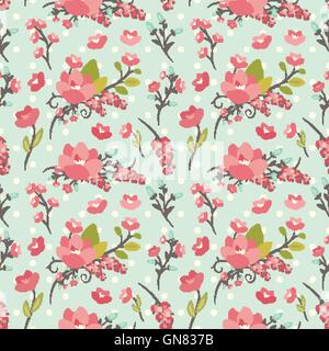 Nahtlose Blumenmuster Schönheit Stock Vektor