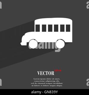 Bus-Symbol flach moderne Web-Design mit langen Schatten und Platz für Ihren Text. Vektor Stock Vektor