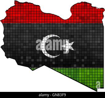 Libyen-Karte mit Flagge im Inneren Stock Vektor