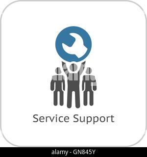 Service-Support-Symbol. Flaches Design. Stock Vektor