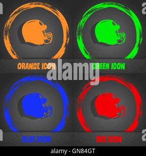 Fußball Helmsymbol. Moderne stilvolle. In orange, grün, blau, rot-Design. Vektor Stock Vektor