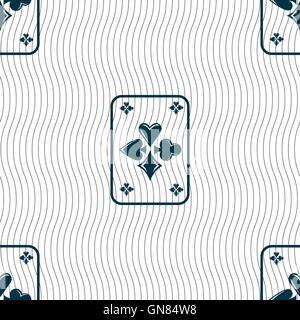 Spiel Karten Symbol Zeichen. Nahtlose Muster mit geometrischen Struktur. Vektor Stock Vektor
