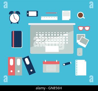 Office-flach-Symbole Stock Vektor