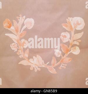 Aquarell Blumen Kranz. Handgemalte Hochzeit Illustration. Ve Stock Vektor
