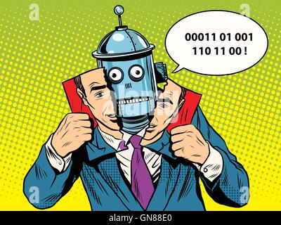 Roboter statt einer person Stock Vektor