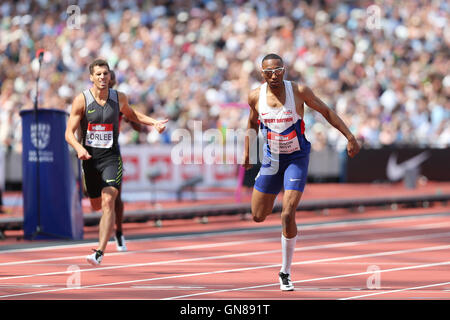 Matthew HUDSON-SMITH auf der Zielgeraden der Männer 400m bei der IAAF Diamond League London Jubiläumsspiele, Queen Elizabeth Olympic Park, Stratford, London, UK Stockfoto