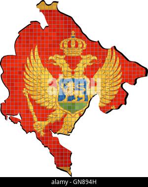 Montenegro Landkarte mit Flagge im Inneren Stock Vektor