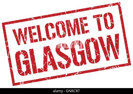 Herzlich Willkommen in Glasgow Stempel Stock Vektor