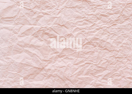 zerknitterte rosa Papier Textur Hintergrund Stockfoto