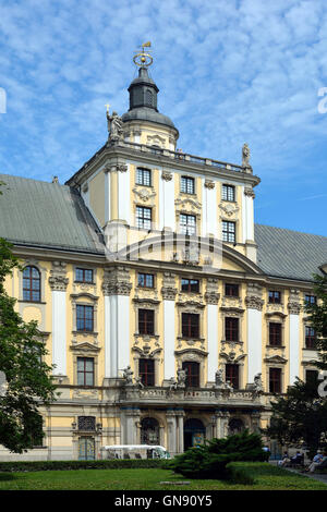 Gebäude der Universität in Breslau in Polen. Stockfoto