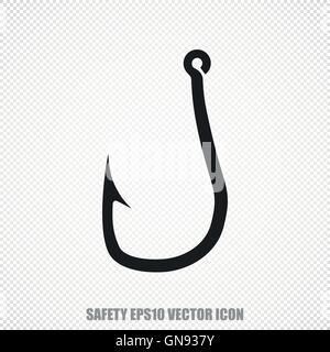 Sicherheit Vektor Angelhaken-Symbol. Modernes flaches Design. Stock Vektor
