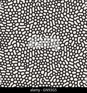Vector Seamless schwarz / weiß Bio gerundet durcheinander Kreise Textur Stock Vektor