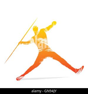 Javelin Spieler Design Vektor Stock Vektor