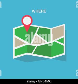 Flache farbige Standort-Symbol Stock Vektor