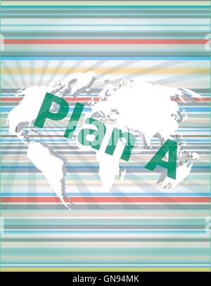 Das Wort planen einen auf dem digitalen Bildschirm, Business Konzept Vektor Anführungszeichen mit Sprechblase dünne Linie. Konzept der zitieren, in Stock Vektor