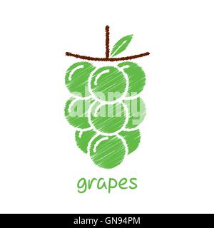 Trauben, Obst, Skizze Design Vektor Stock Vektor