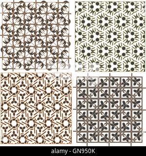 Satz von stilvollen nahtlose geometrischen Hintergrund-Muster. Vektor Stock Vektor