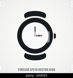 Timeline-Vektor Hand Watch-Symbol. Modernes flaches Design. Stock Vektor