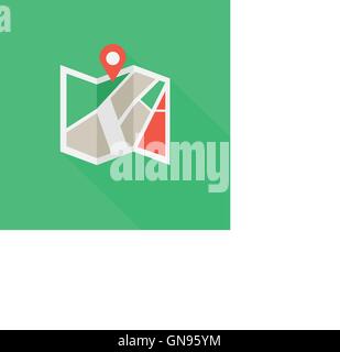 Flache farbige Standort-Symbol Stock Vektor