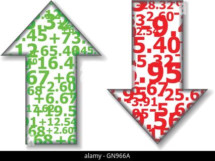 Nach oben und unten Pfeile Lager weiß Stock Vektor